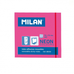 Sticky Notes MILAN NEON 76x76mm, pink color, 100 sheets