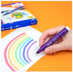 MILAN JUMBO MAXI SUPERWASHABLE markers, 12 colors