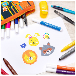 MILAN JUMBO MAXI SUPERWASHABLE markers, 12 colors