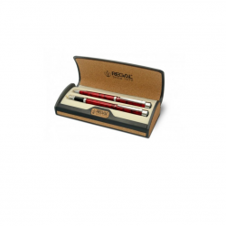 Rašiklių rinkinys dėžutėje REGAL bordo su sidabro spalvos detalėmis
