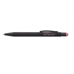 Ballpoint pen with PEARLY sensor, black body with pink detail, COOL