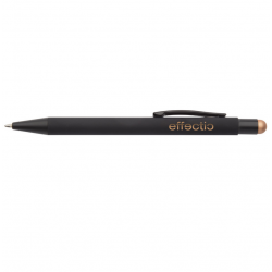 Ballpoint pen with stylus PEARLY, black body with bronze detail, COOL