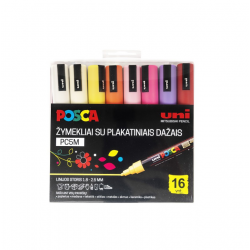 Set of markers UNI POSCA PC-5M, 1.8-2.5 mm, 16 colors