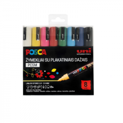 Set of markers UNI POSCA PC-5M, 1.8-2.5 mm, 8 colors