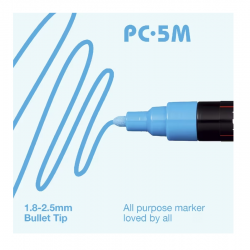 Markerių rinkinys UNI POSCA PC-5M, 1,8-2,5mm. 8 metalizuotų spalvų