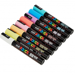 Set of markers UNI POSCA PC-5M, 1.8-2.5 mm, 8 pastel colors