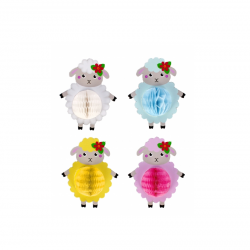 STARKPAK decorative stickers, sheep, 4 pcs, various colors