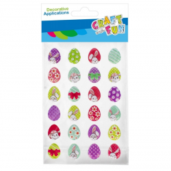 Easter egg stickers, 24 pcs, various colors