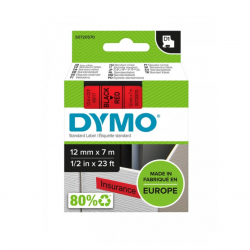 DYMO tape 12mm x 7m, black/red
