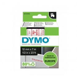 Juostelė DYMO D1 12mmx7m raudona/balta