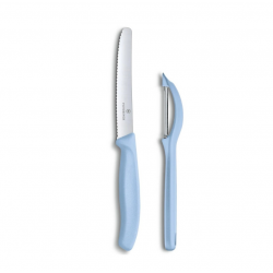 Knife set VICTORINOX PARING with peeler, blue color