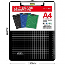 Clipboard A4 single with ruler, black color