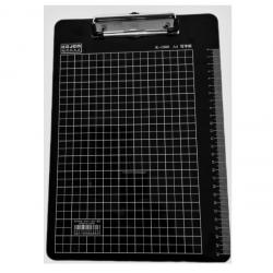 Clipboard A4 single with ruler, black color