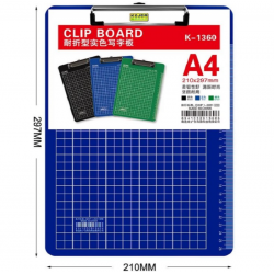 Clipboard A4 single with ruler, blue color