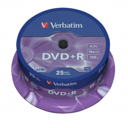 Diskas VERBATIM DVD+R 4,7GB 16x Matte Silver ant iešmo, 25vnt.