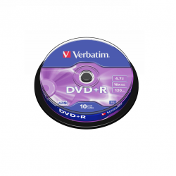 Diskas VERBATIM DVD+R 4,7GB 16x Matte Silver ant iešmo, 10vnt.
