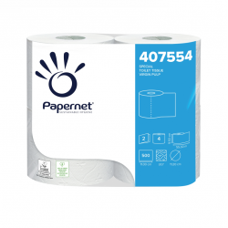 Toilet paper roll 4 pcs. PAPERNET 2-ply, 55m, 500 sheets, 9.7x11x13cm