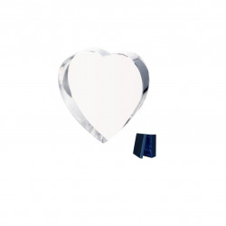 Glass trophy HEART C075, height 10.5 cm