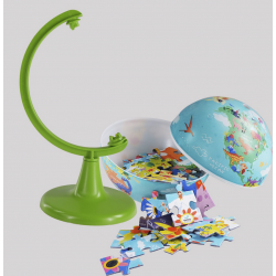 Globe DINO WORLD 15 cm + 54-piece puzzle