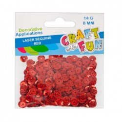 Glitter sequins for decoration 8mm, red color