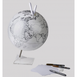 Globe GUESTBOOK, 30 cm, white pearl color