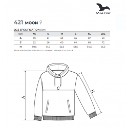 Women's Hoodie, various colors, MALFINI MOON