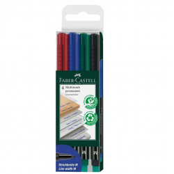 Set of 4 permanent markers FABER-CASTELL MULTIMARK M with eraser 152504