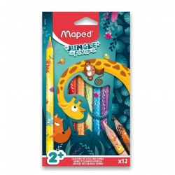 JUMBO MAPED JUNGLE FAVER colored pencils, 12 colors