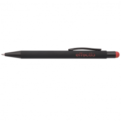 Ballpoint pen with stylus PEARLY, black body with red detail, COOL