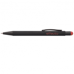 Pen with stylus PEARLY, black body with red detail, COOL