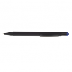 Ballpoint pen with stylus PEARLY, black body with dark blue detail, COOL