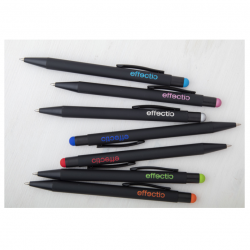 Ballpoint pen with stylus PEARLY, black body with dark green detail, COOL