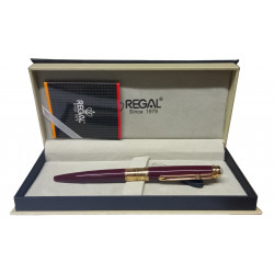 Ballpoint pen in a box REGAL, burgundy with gold-colored details
