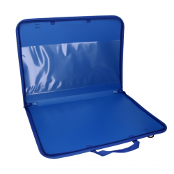Folder - bag for drawings A3, plastic with zipper, blues