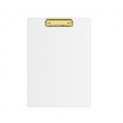 Clipboard A4, white with gold color clip