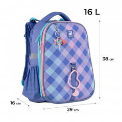 Backpack for primary school students KITE 16L, 38x29x16cm, multicolored, purple color