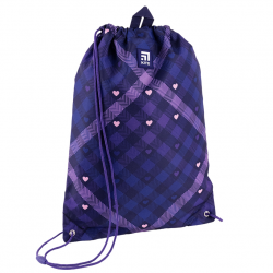 Drawstring bag for sportswear KITE HEARTS 46x33cm, violet