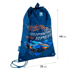 Krepšelis sportinei aprangai KITE HOT WHEELS 46x33cm, mėlynas