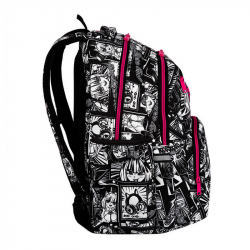 Backpack COOLPACK PICK MANGA 17", multicolored, black color