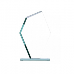 Glass trophy, height 25 cm.