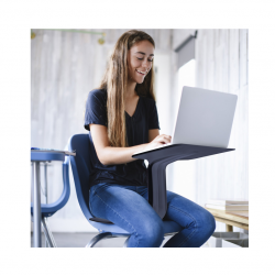 Student desk-chair Z-shaped ENTELO MIRPLAY, grey color