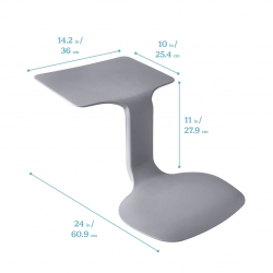 Student desk-chair Z-shaped ENTELO MIRPLAY, grey color