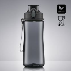 Water Bottle COLORISSIMO TRITAN, plastic, 580 ml, gray