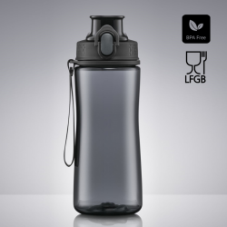 Water bottle COLORISSIMO TRITAN, plastic, 550 ml, gray