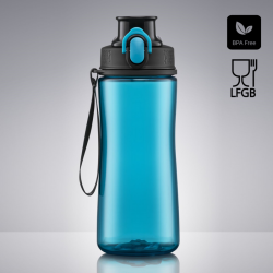 Water bottle COLORISSIMO TRITAN, plastic, 550 ml, turquoise