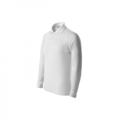 School Polo Shirt, long sleeves, children's, white, MALFINI PIQUE POLO LS