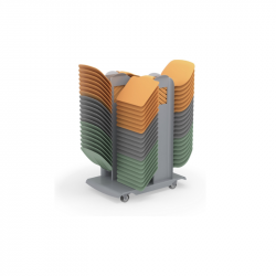 Student desk-chair Z-shaped ENTELO MIRPLAY, grey color