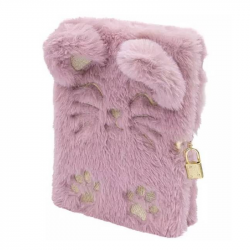 Diary with lock FLUFFY KITTY A5, 96 sheets, pink color