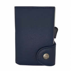 Wallet/Cardholder C-SECURE Anti-RFID, leather, 68x95x18 mm, dark blue color