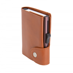 Piniginė/kortelių dėklas C-SECURE XL Anti-RFID, odinė, 70x100x25mm, šv. rudos sp.